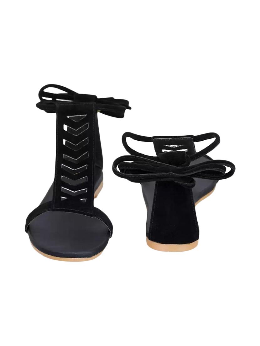 black suede gladiators sandals - 17565456 - Zoom Image - 3