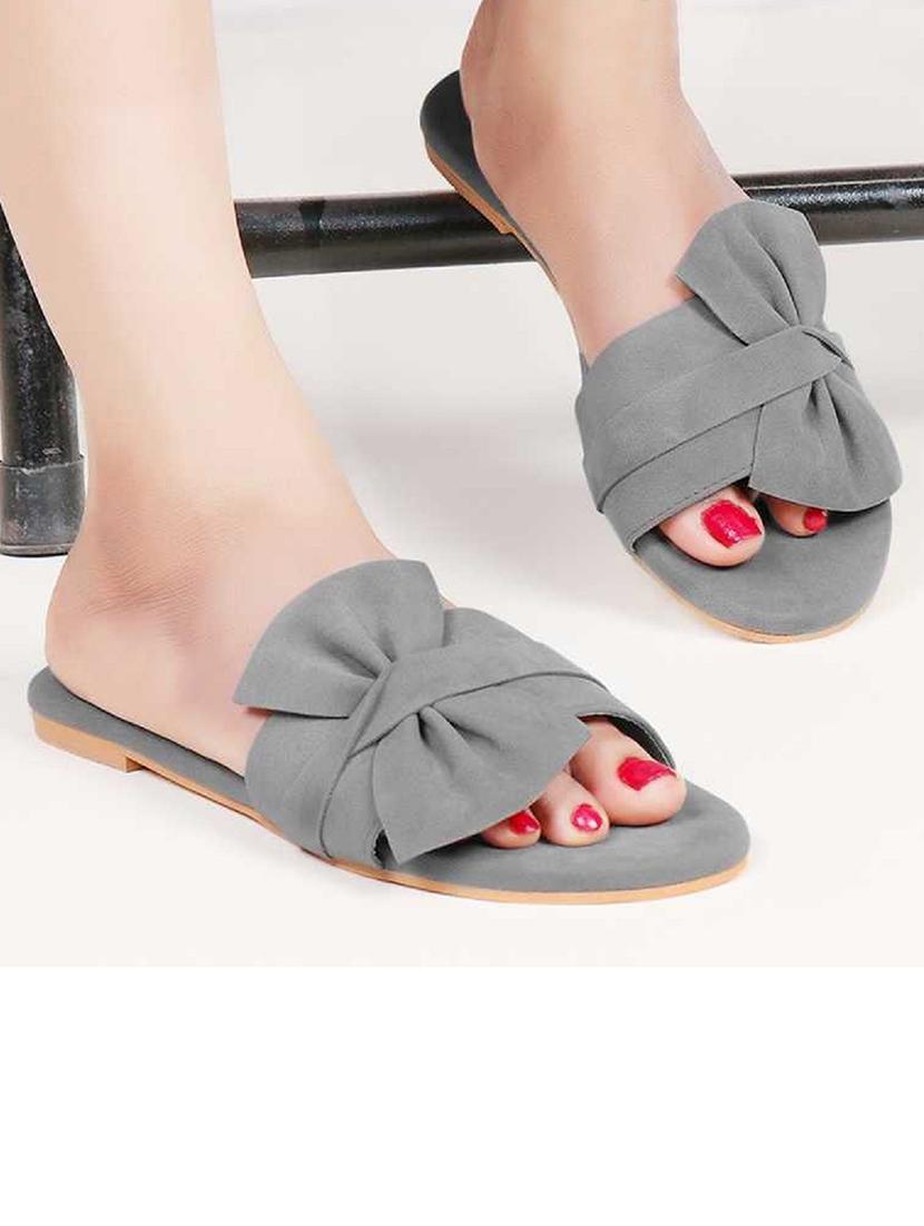 grey suede slip on sandals - 17565466 - Zoom Image - 2