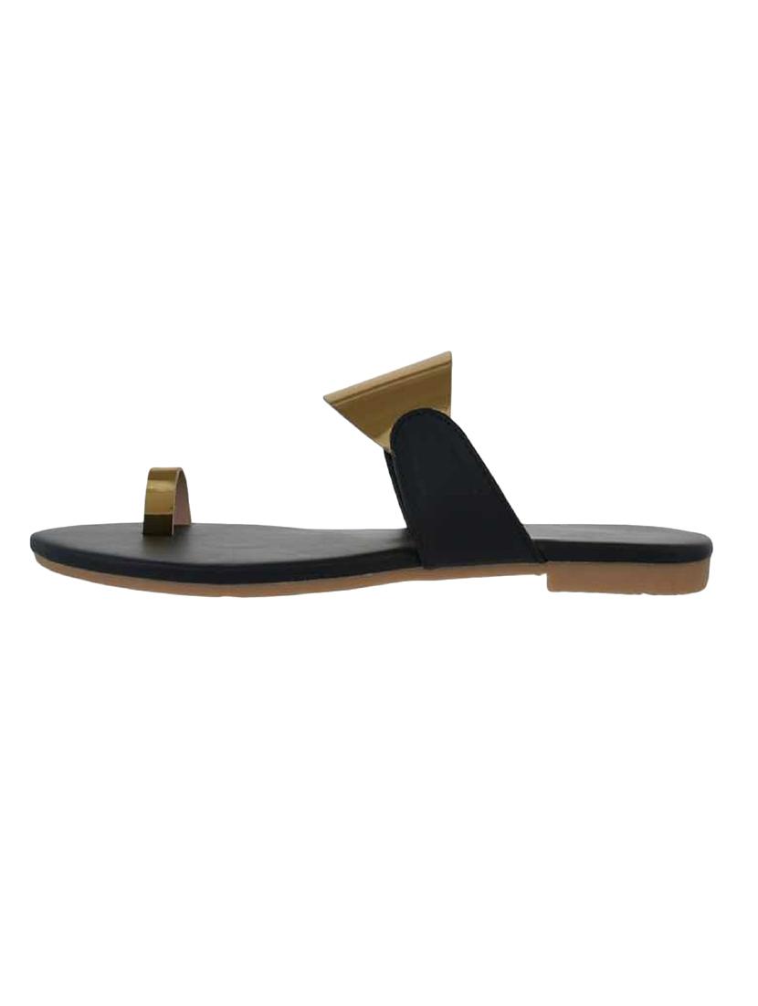 gold synthetic slip on sandals - 17565476 - Zoom Image - 3