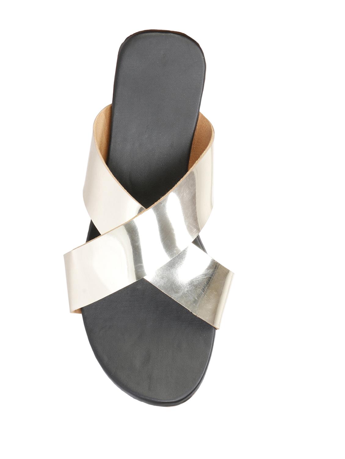 gold synthetic slip on sandals - 17565482 - Zoom Image - 5