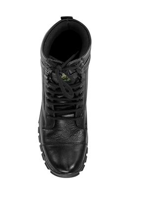black fabric & synthetic lace up boots - 17565484 - Standard Image - 4