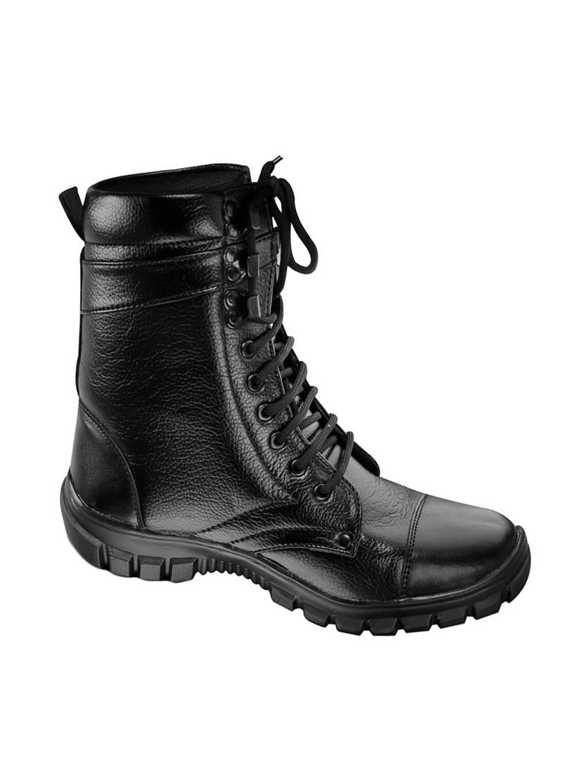 black fabric & synthetic lace up boots - 17565484 - Zoom Image - 1
