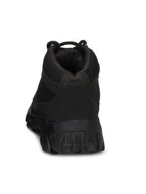 black fabric & synthetic lace up boots - 17565485 - Standard Image - 4