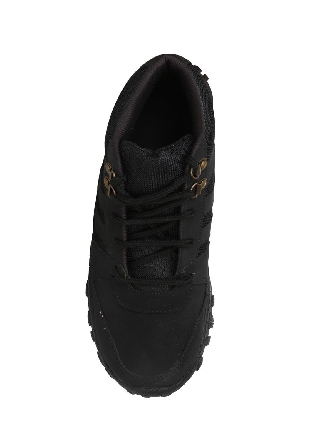 black fabric & synthetic lace up boots - 17565485 - Zoom Image - 5