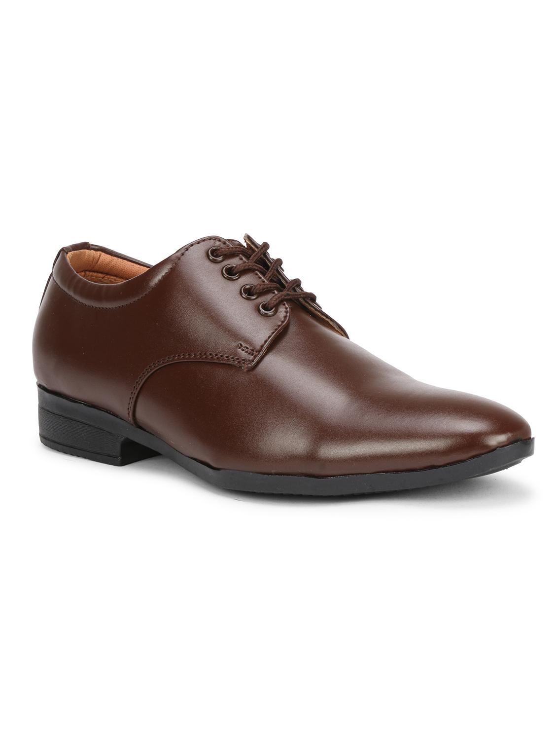 brown leatherette laceup derbies - 17565486 - Zoom Image - 2