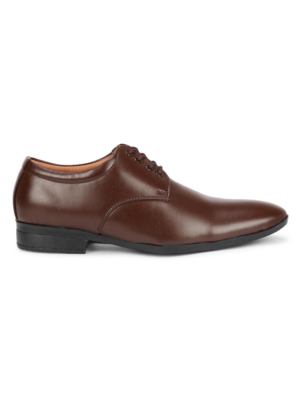 brown leatherette laceup derbies - 17565486 - Zoom Image - 3