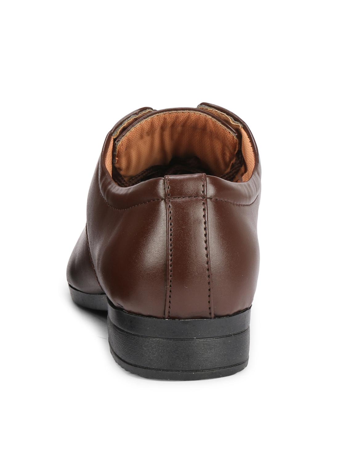 brown leatherette laceup derbies - 17565486 - Zoom Image - 4