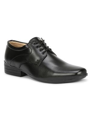 black leatherette laceup derbies - 17565494 - Standard Image - 2