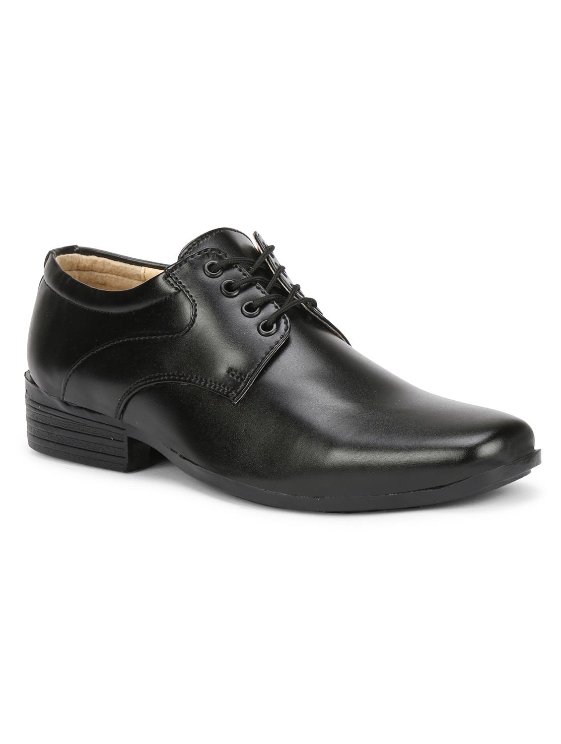 black leatherette laceup derbies - 17565494 - Zoom Image - 2