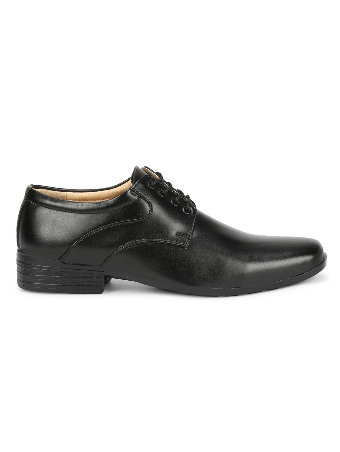 black leatherette laceup derbies - 17565494 - Zoom Image - 3
