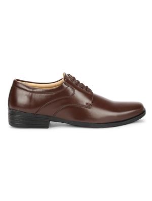 brown leatherette laceup derbies - 17565495 - Standard Image - 3