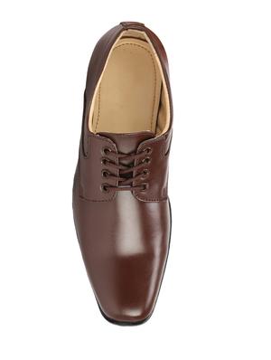 brown leatherette laceup derbies - 17565495 - Standard Image - 5