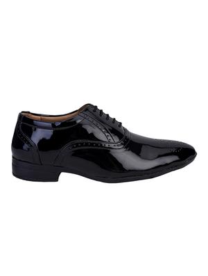 black leatherette laceup derbies - 17565497 - Standard Image - 2