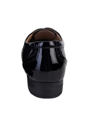 black leatherette laceup derbies - 17565497 - Standard Image - 3