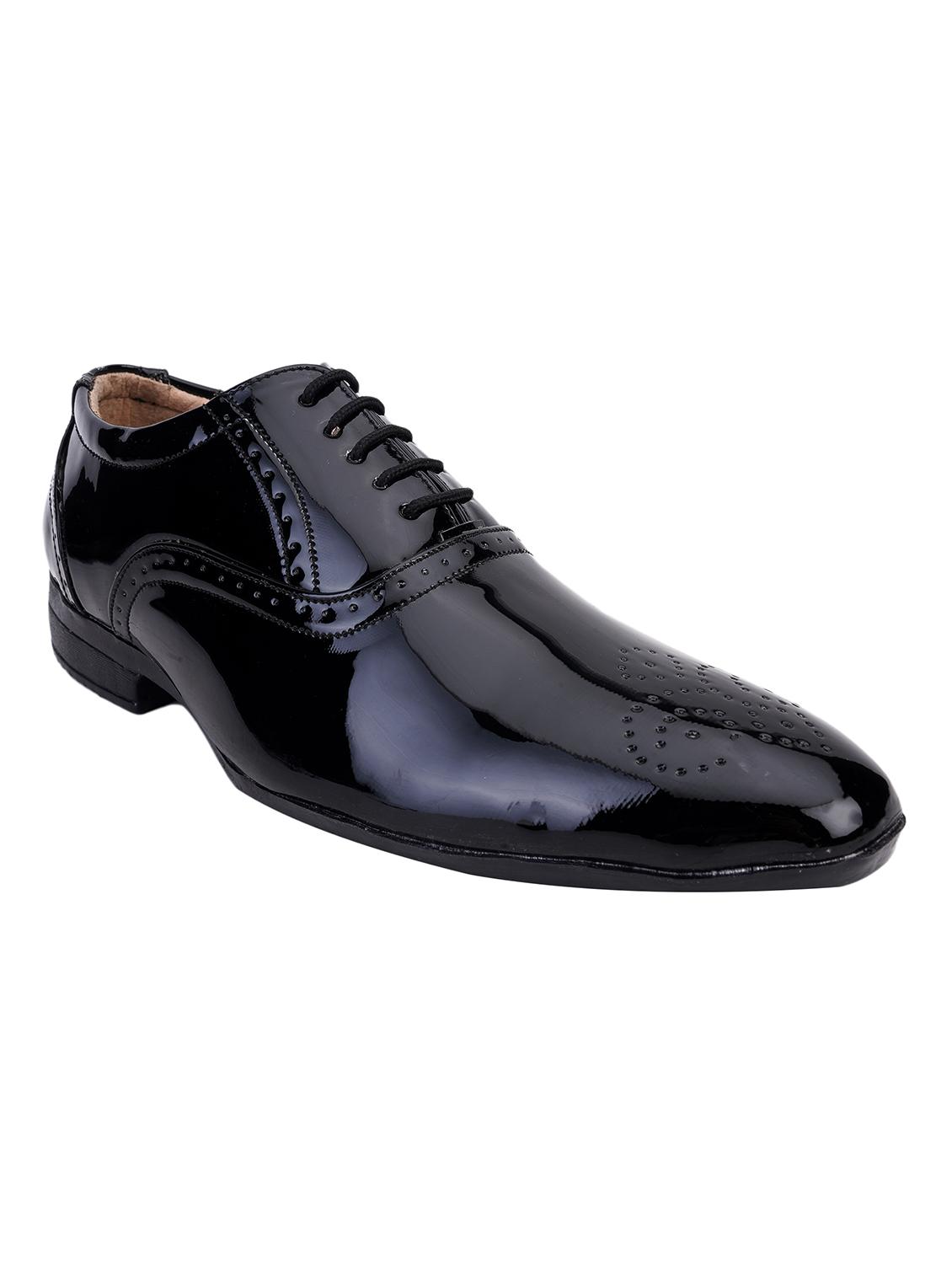 black leatherette laceup derbies - 17565497 - Zoom Image - 1