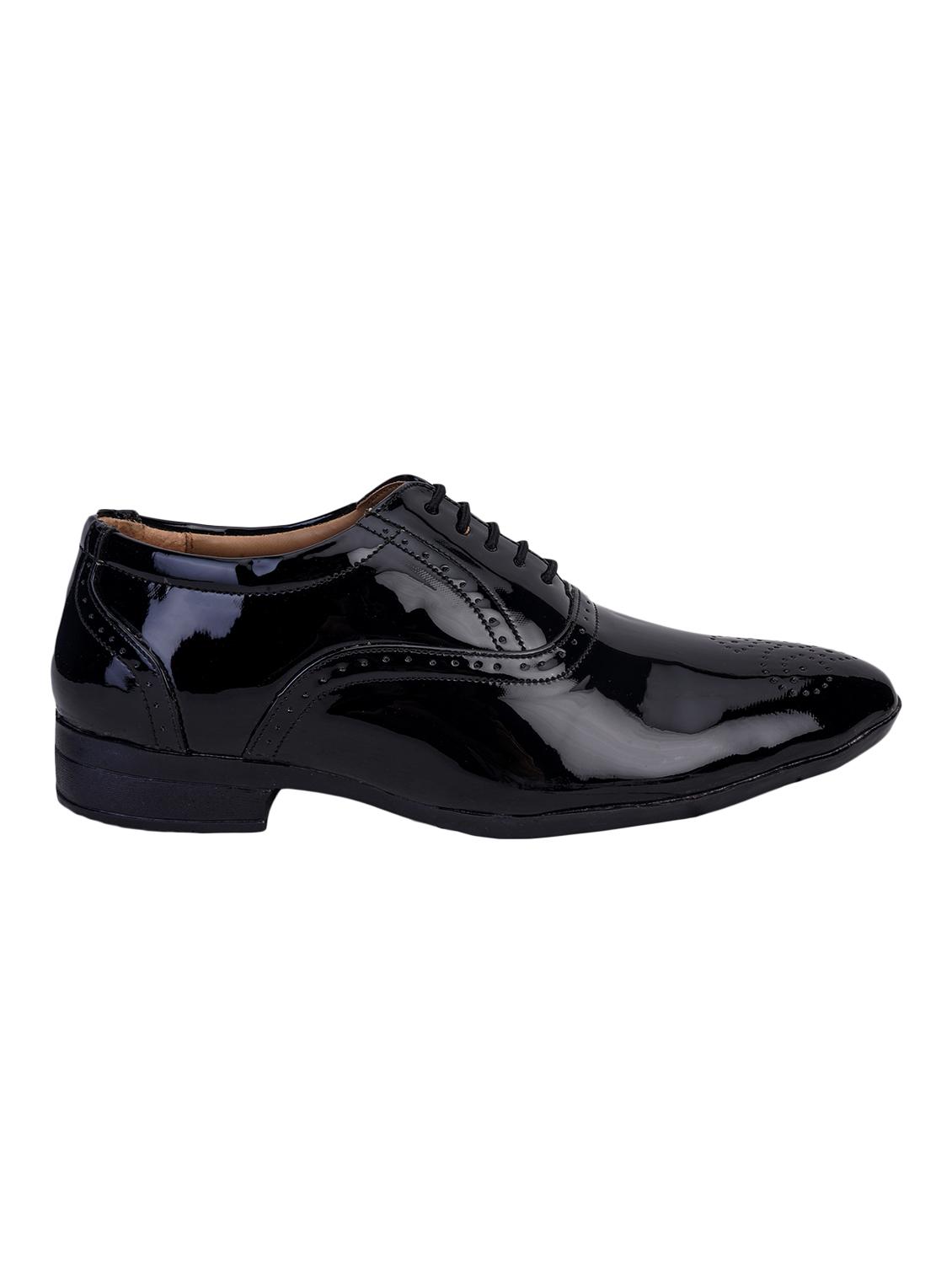 black leatherette laceup derbies - 17565497 - Zoom Image - 2