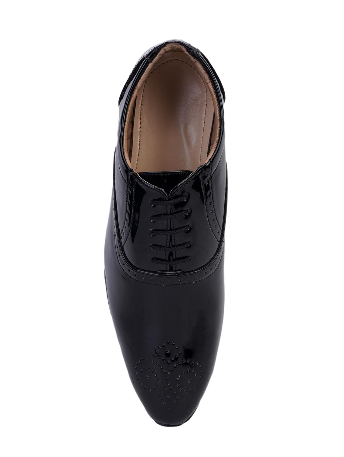 black leatherette laceup derbies - 17565497 - Zoom Image - 4