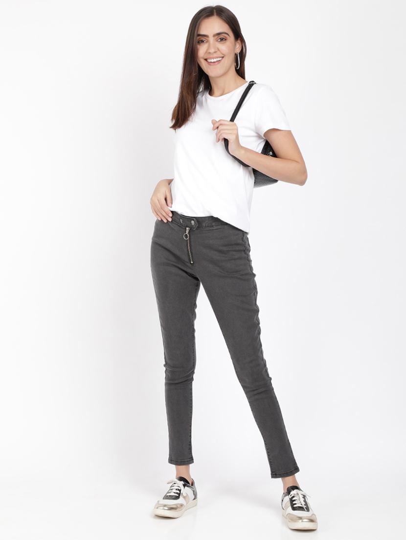 high rise solid jeans - 17565533 - Zoom Image - 4