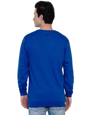 blue solid fleece sweatshirt - 17565788 - Standard Image - 3