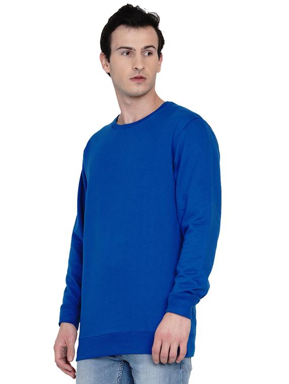 blue solid fleece sweatshirt - 17565788 - Zoom Image - 2