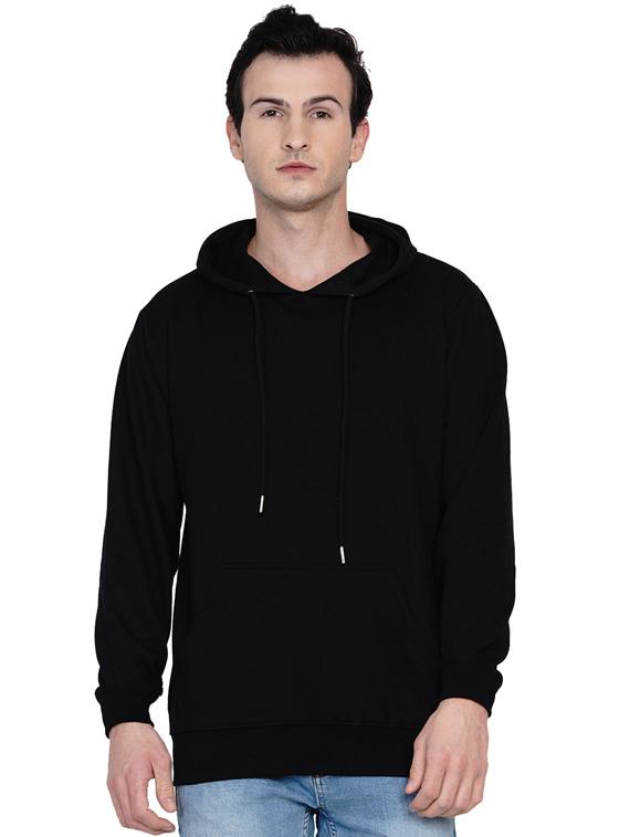 black solid fleece sweatshirt - 17565791 - Zoom Image - 1