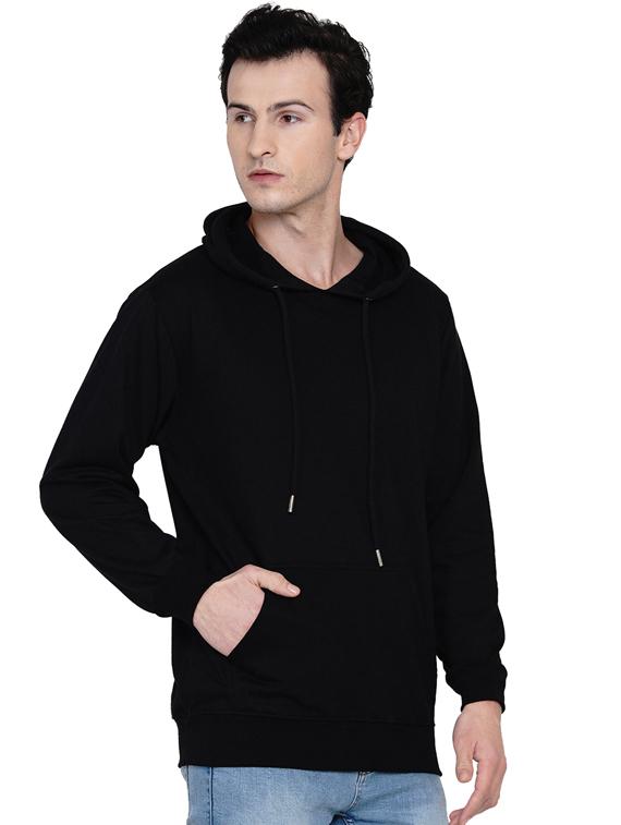 black solid fleece sweatshirt - 17565791 - Zoom Image - 2