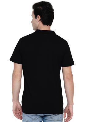 black solid polo t-shirt - 17565797 - Standard Image - 3