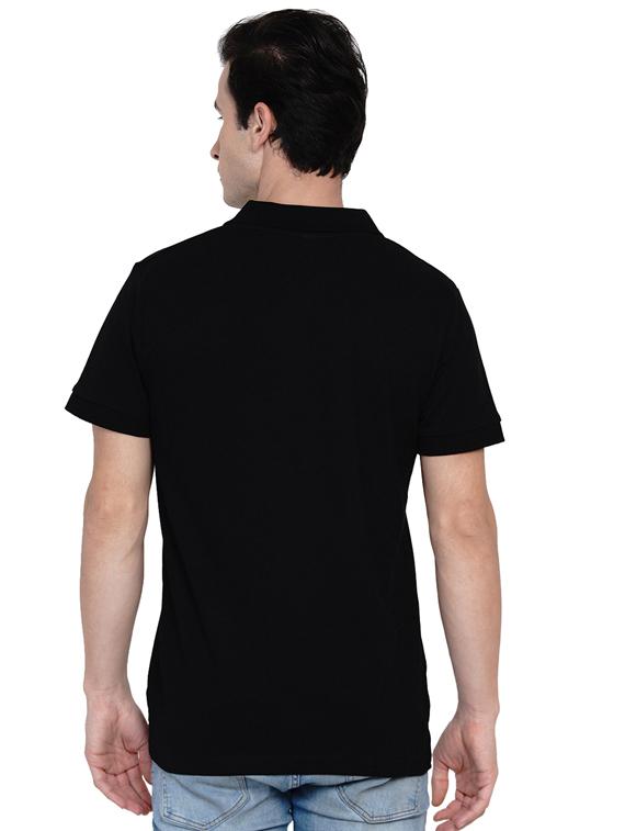 black solid polo t-shirt - 17565797 - Zoom Image - 3