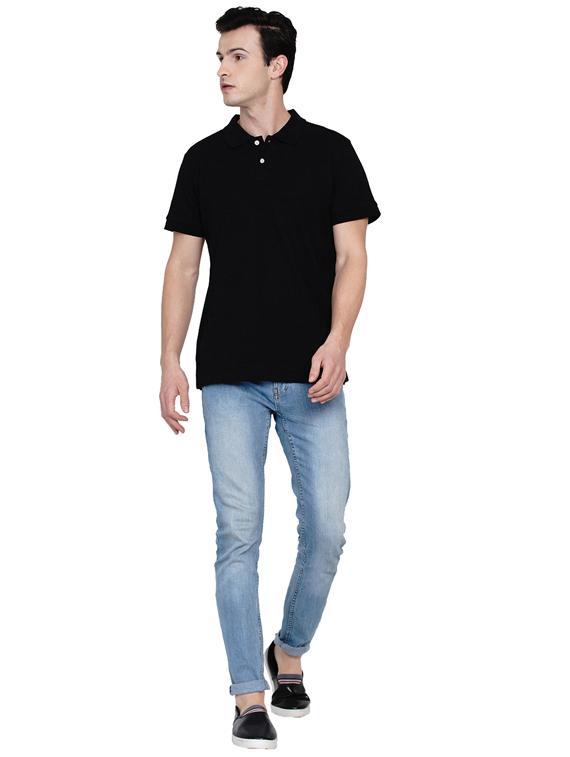 black solid polo t-shirt - 17565797 - Zoom Image - 4
