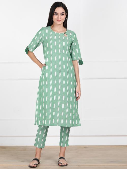 ikat straight kurta - 17566183 - Standard Image - 1