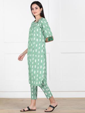 ikat straight kurta - 17566183 - Standard Image - 2