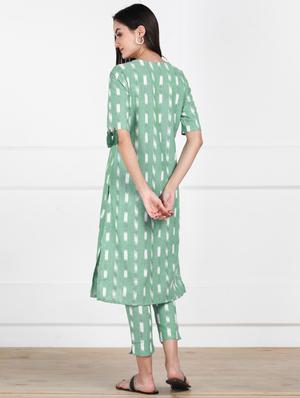 ikat straight kurta - 17566183 - Standard Image - 3