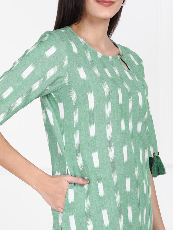 ikat straight kurta - 17566183 - Zoom Image - 4