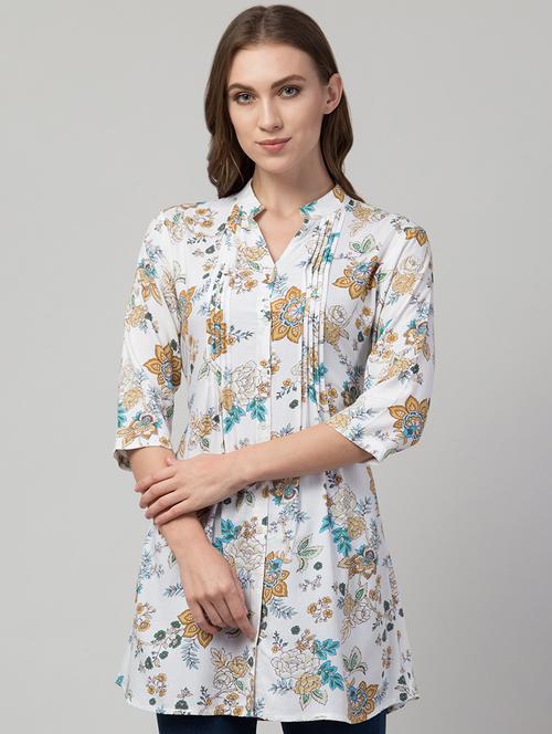 white rayon regular tunic - 17566511 - Standard Image - 1