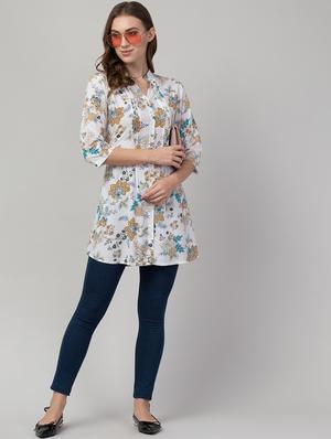 white rayon regular tunic - 17566511 - Standard Image - 4