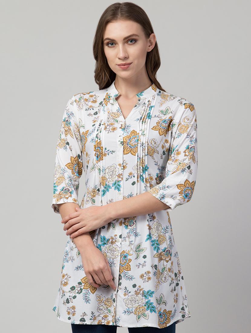 white rayon regular tunic - 17566511 - Zoom Image - 1