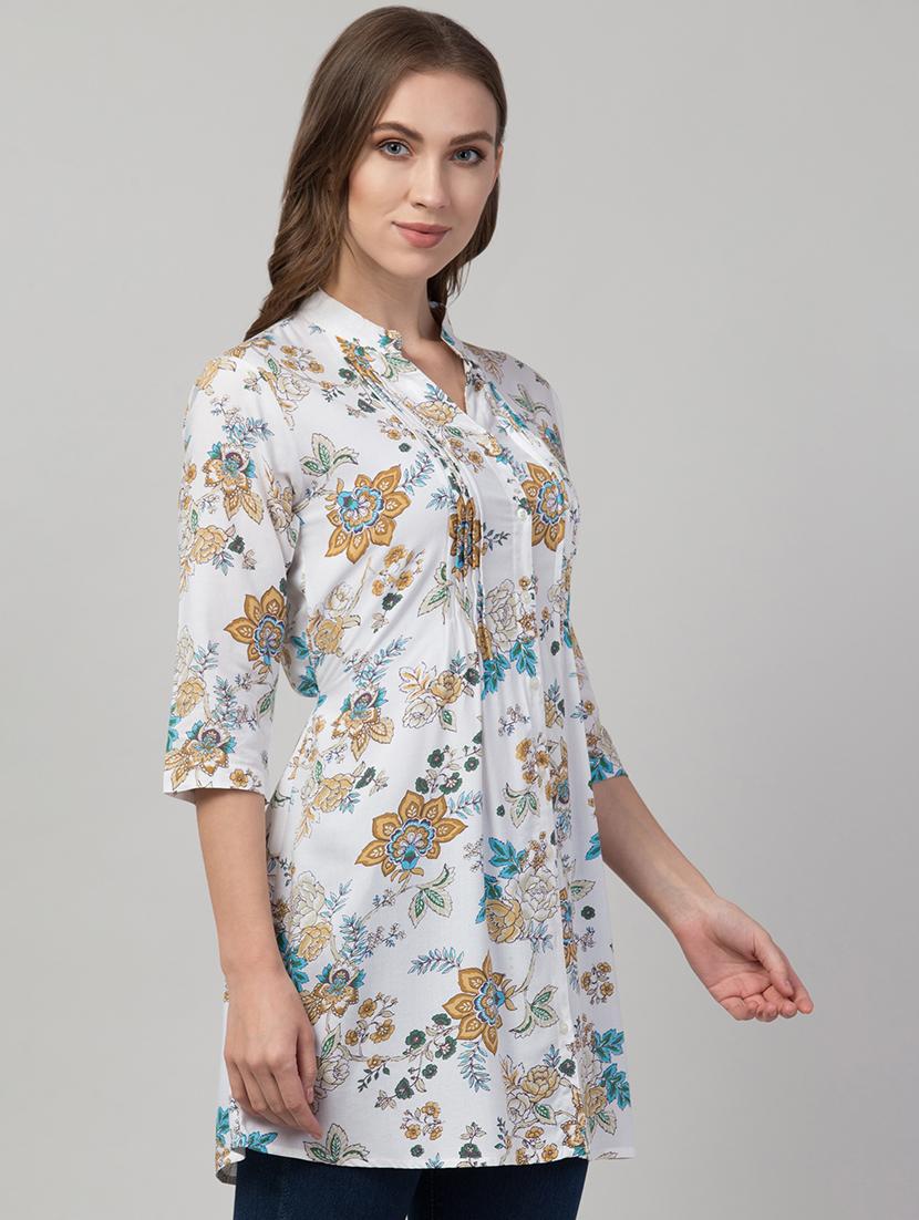 white rayon regular tunic - 17566511 - Zoom Image - 2
