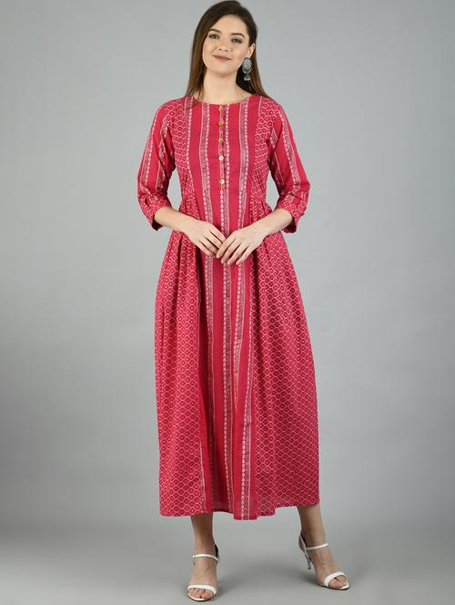 printed maxi ethnic dress - 17566533 - Standard Image - 1