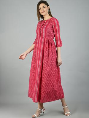 printed maxi ethnic dress - 17566533 - Standard Image - 2