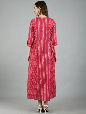 printed maxi ethnic dress - 17566533 - Standard Image - 3