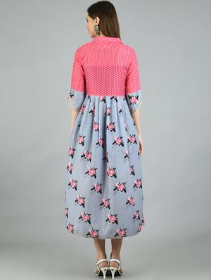 round neck floral maxi dress - 17566536 - Standard Image - 3