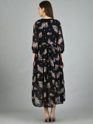 notch neck floral dress - 17566542 - Standard Image - 3