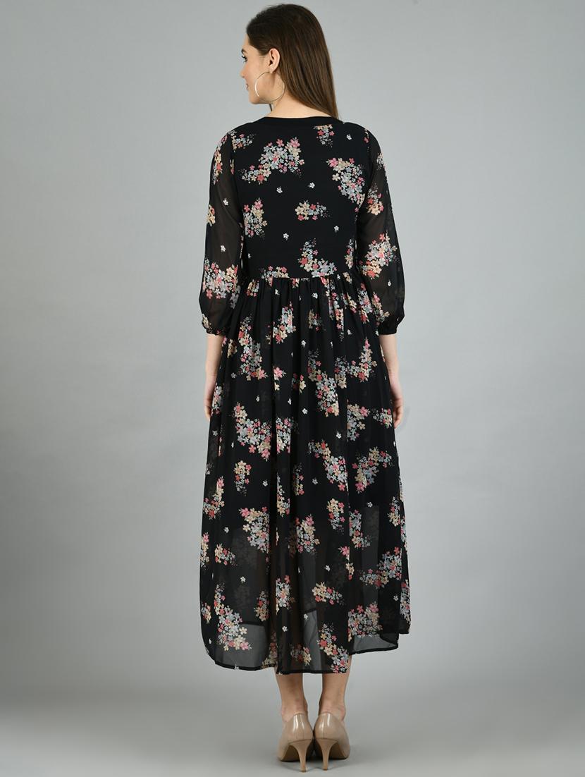 notch neck floral dress - 17566542 - Zoom Image - 3
