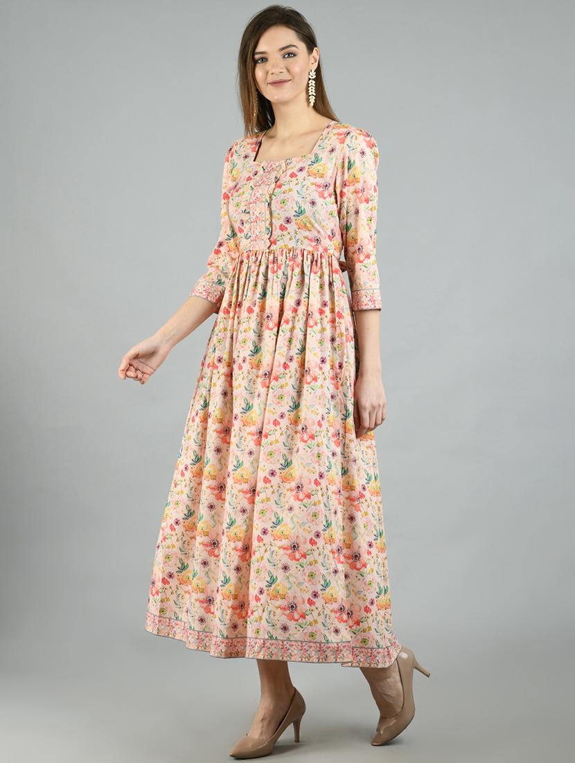 square neck floral maxi dress - 17566549 - Zoom Image - 1