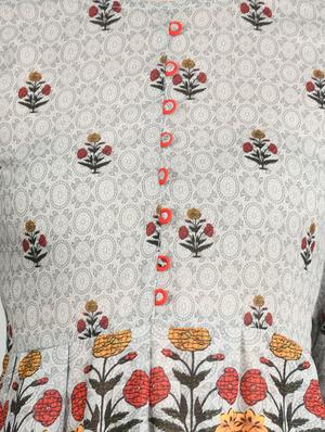 grey floral maxi ethnic dress - 17566556 - Standard Image - 4