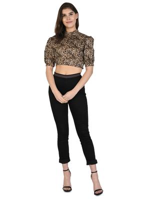mock neck animal print top - 17566568 - Standard Image - 3