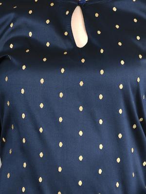 navy silk kurta pant set - 17566621 - Standard Image - 4