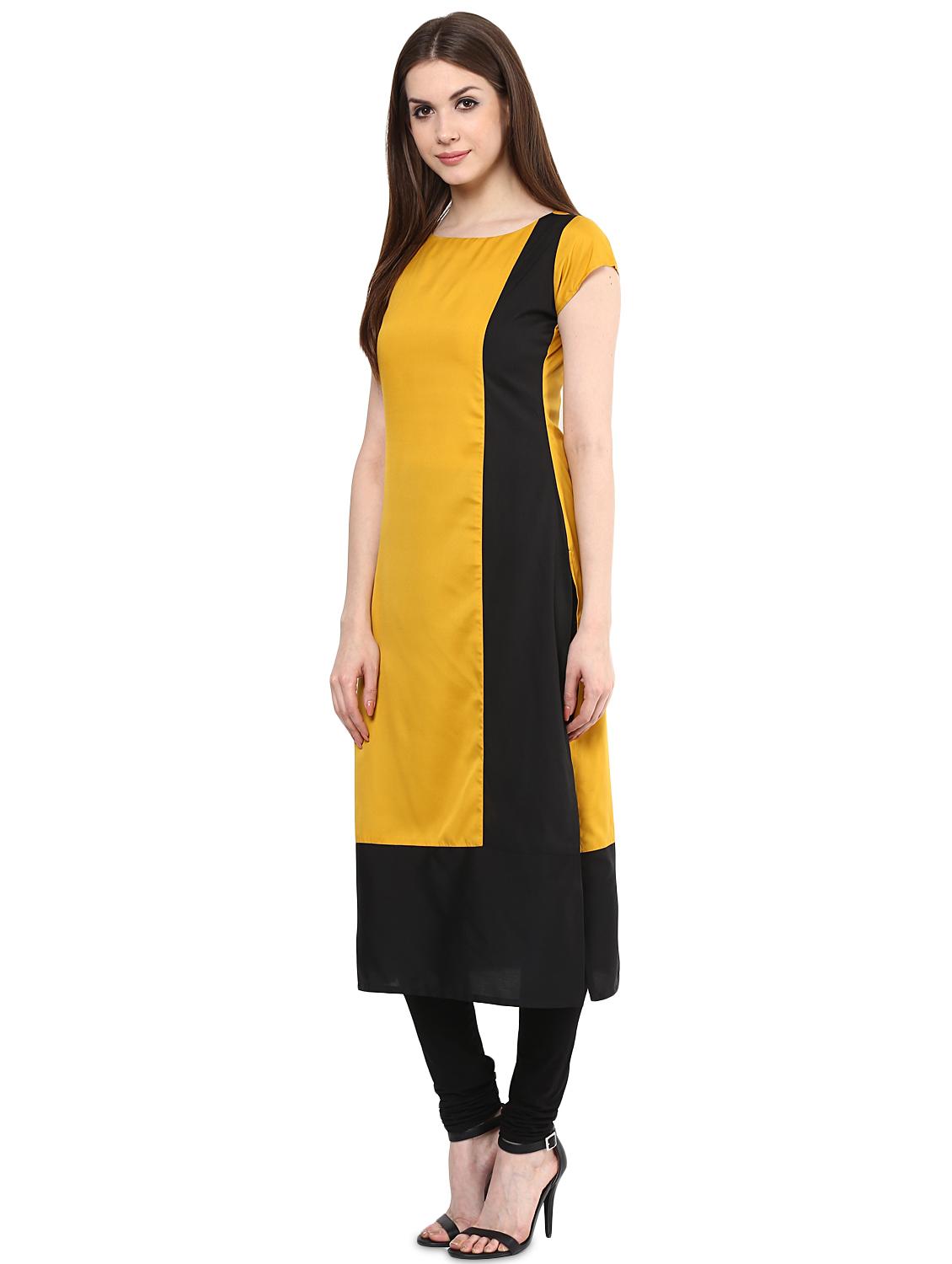 color block straight kurta - 17567032 - Zoom Image - 2
