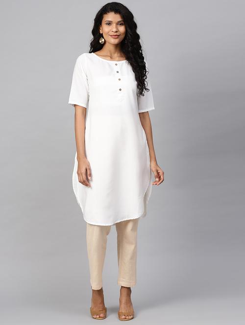 solid straight kurta - 17567036 - Standard Image - 1