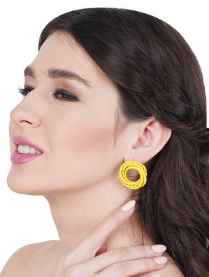 yellow rubber studs earring - 17567060 - Standard Image - 4